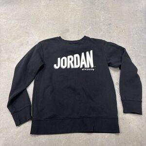Jordan Spell Out Pullover‎ Crewneck Sweatshirt Boys Youth Large Black